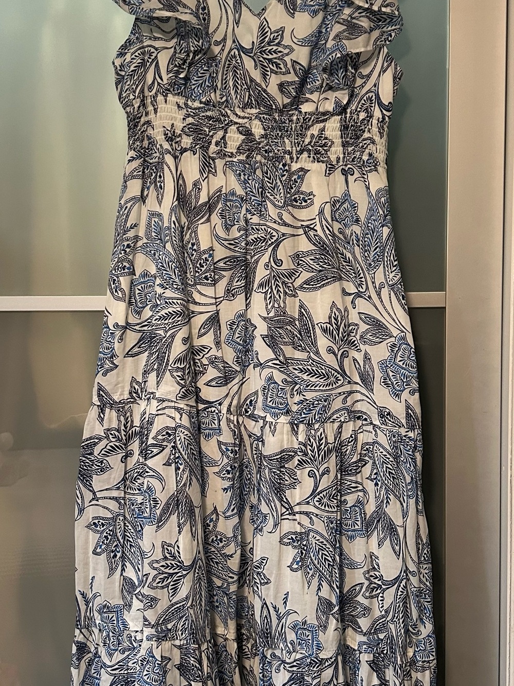 Joie Blue and White Floral Maxi Dress